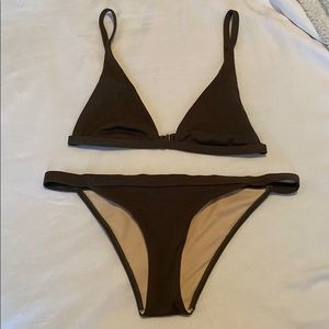 L.A. Hearts Olive Green Bikini Top and Bottoms